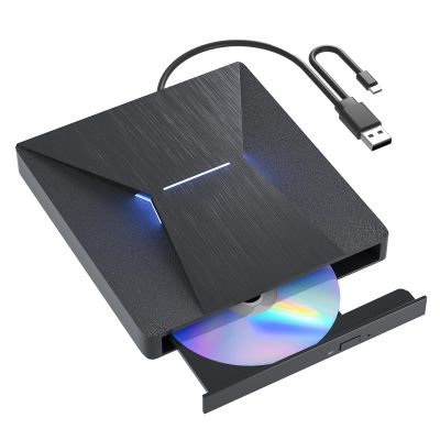 USB 3.0 and Type-C External Bluray Drive, External Bluray Burner and Eternal Blueray/DVD Drive for PC, Blu Ray Disc Reader Compatible with Windows XP/7/8/10, Laptop, Desktop, MacOS for MacBook