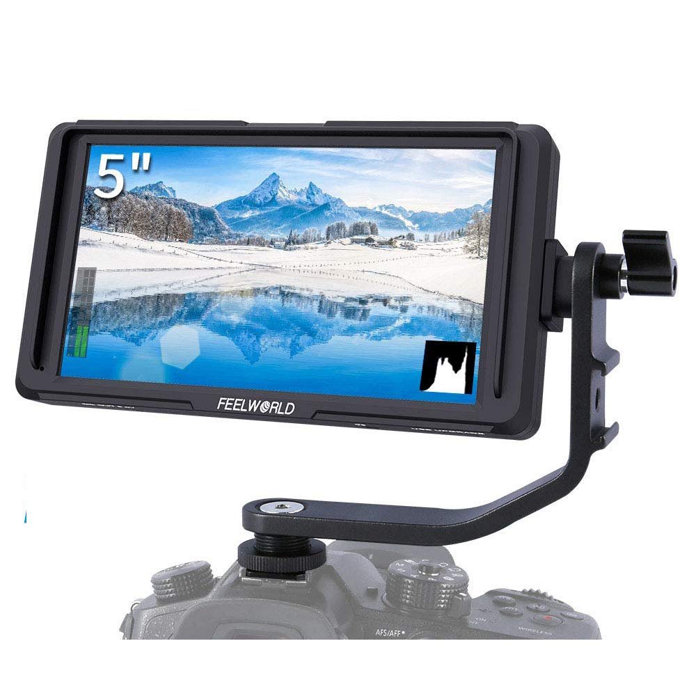 FEELWORLD 5 inch Peaking Focus Assist on Camera Field Video Monitor IPS Screen with 4K HDMI Loop Through and 8.4V DC Input