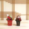 Green House NY143-B-BK New Year Color Print Plastic Pot, M, Black view 2