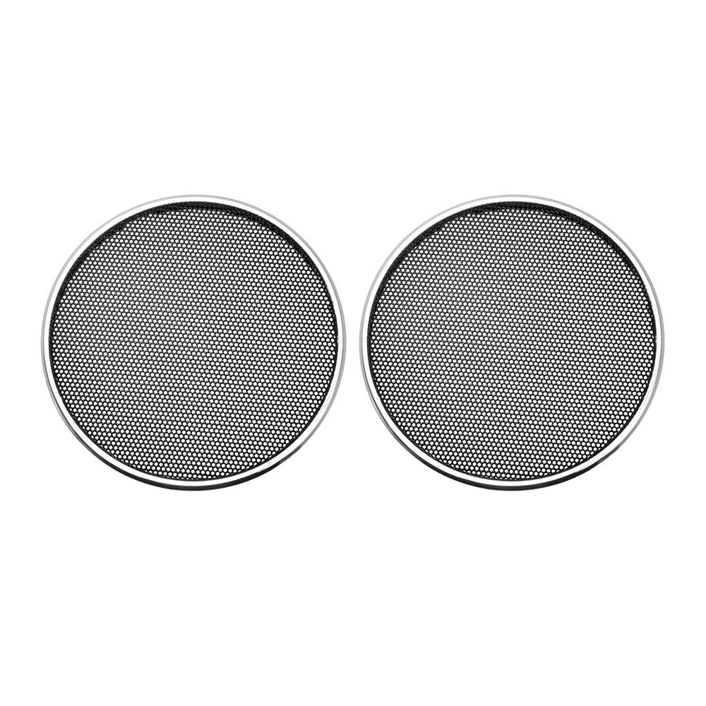 uxcell 2pcs3.5 Speaker Grill Mesh Decorative Circle Woofer Guard Protector Cover Parts Silver