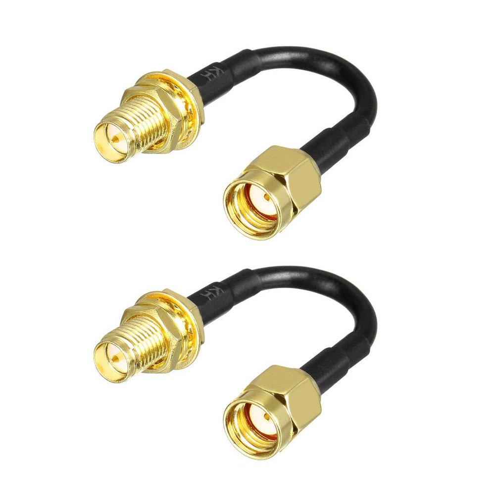 uxcell Antenna Extension Cable RP-SMA Male to RP-SMA Female Low Loss RG174 2 Inch 2pcs