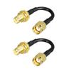 uxcell Antenna Extension Cable RP-SMA Male to RP-SMA Female Low Loss RG174 2 Inch 2pcs view 1