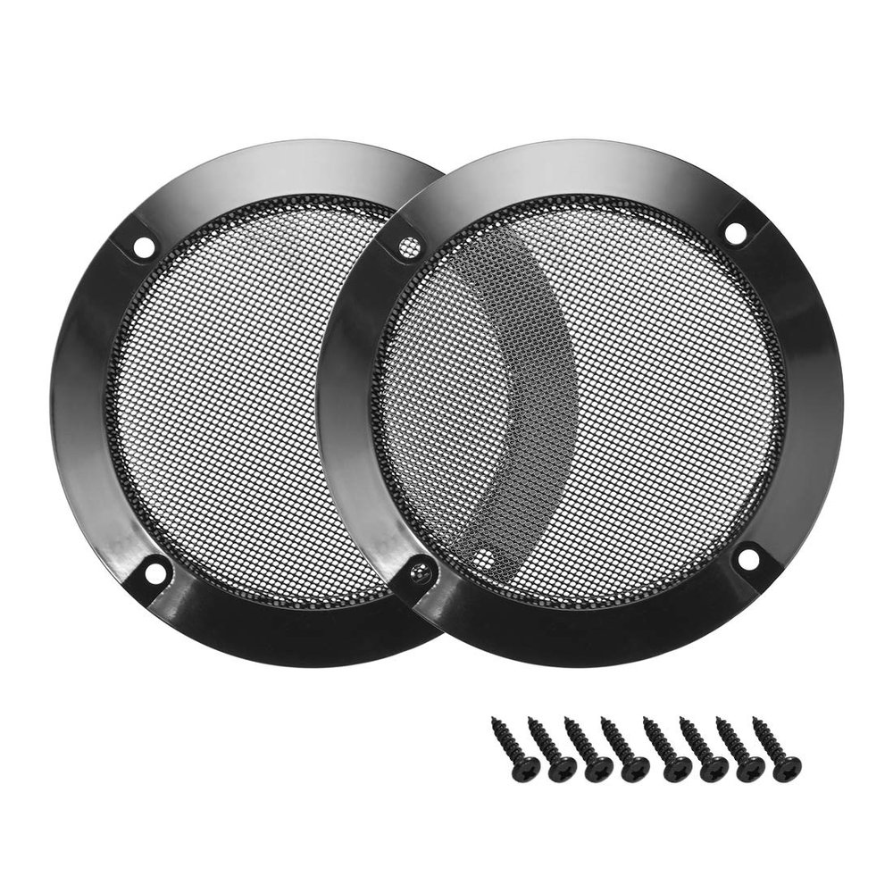 uxcell 2pcs 3" Speaker Grill Mesh Decorative Circle Woofer Guard Protector Cover Accessories Black