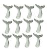 Zeckos Set of 12 Distressed White Cast Iron Whale Tail Drawer Pulls Decorative Bathroom Cabinet Knobs Coastal Kitchen Handle Decor Accessories - 2.25 Inches Long view 1
