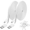 2 Pack 16.4FT Power Extension Cable Compatible with WYZE Cam v4,WyzeCam,WyzeCam Pan,KasaCam Indoor,NestCam Indoor,Blink,Amazon Cloud Cam,USB to Micro USB Durable Charging and Data Sync Cord (White) view 1