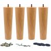 WEICHUAN Round Wooden Replacement Furniture Chair Ottoman Loveseat Coffee Table Cabinet Sofa Couch Legs 8 inch Heavy Duty (8" Straight Set of 4) view 1