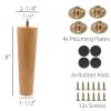 WEICHUAN Round Wooden Replacement Furniture Chair Ottoman Loveseat Coffee Table Cabinet Sofa Couch Legs 8 inch Heavy Duty (8" Straight Set of 4) view 2
