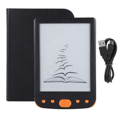 6 Inch E Book Reader, High Resolution Display, 8GB Support TF Card and Multi Language English, Chinese, German, French, Dutch, Portuguese, Hungarian, Roman, Turkish, etc(Orange)