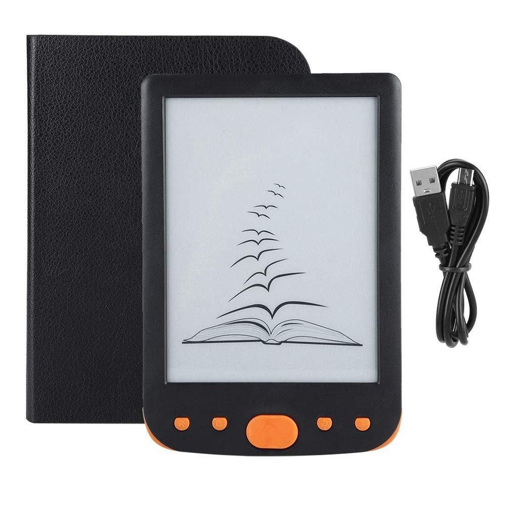 6 Inch E Book Reader, High Resolution Display, 8GB Support TF Card and Multi Language English, Chinese, German, French, Dutch, Portuguese, Hungarian, Roman, Turkish, etc(Orange)