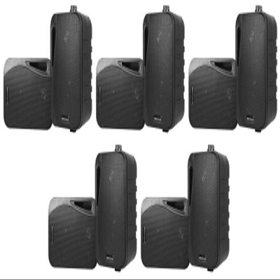 Rockville HP4S BK 4-in Outdoor Indoor Swivel Wall Mount Speakers, IPX44 Weather Resistant, 120-Watt RMS per Pair, 4 Ohm, for Patio Home Theater Commercial Use, 10-Piece