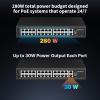 24 Port PoE Switch,10/100Mbps PoE+ Ethernet Switch Unmanaged with 2 Gigabit Uplink Ports, Up to 30W Per Port, Total Budget 280W, 802.3af/at Compliant, Fanless Silent, Rack Mount view 3