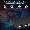 24 Port PoE Switch,10/100Mbps PoE+ Ethernet Switch Unmanaged with 2 Gigabit Uplink Ports, Up to 30W Per Port, Total Budget 280W, 802.3af/at Compliant, Fanless Silent, Rack Mount view 4