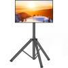 Tripod TV Stand for 23-75 inch Flat Screen/Curved TVs up to 100 lbs, Outdoor TV Stand with 15 Tilt, Height Adjustable Portable TV Stands with Safety Design, Max VESA 600x400m, Black view 1