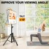 Tripod TV Stand for 23-75 inch Flat Screen/Curved TVs up to 100 lbs, Outdoor TV Stand with 15 Tilt, Height Adjustable Portable TV Stands with Safety Design, Max VESA 600x400m, Black view 2