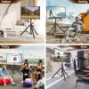 Tripod TV Stand for 23-75 inch Flat Screen/Curved TVs up to 100 lbs, Outdoor TV Stand with 15 Tilt, Height Adjustable Portable TV Stands with Safety Design, Max VESA 600x400m, Black view 3