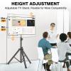 Tripod TV Stand for 23-75 inch Flat Screen/Curved TVs up to 100 lbs, Outdoor TV Stand with 15 Tilt, Height Adjustable Portable TV Stands with Safety Design, Max VESA 600x400m, Black view 4