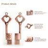 32GB USB 2.0 Flash Drive, BorlterClamp Memory Stick Retro Metal Love Heart Key Shaped Thumb Drive view 2