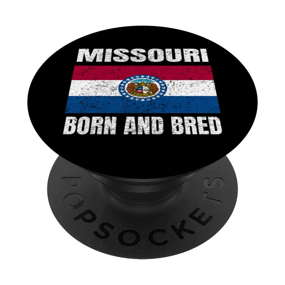 Missouri Born And Bred - Vintage Missouri State Flag PopSockets PopGrip: Swappable Grip for Phones & Tablets