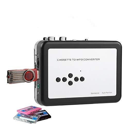 Wendry Cassette mp3 Converter, Portable Cassette Tape to MP3 Converter USB Flash Drive Capture Audio Music Player Suitable for XP/Vista / 7/8