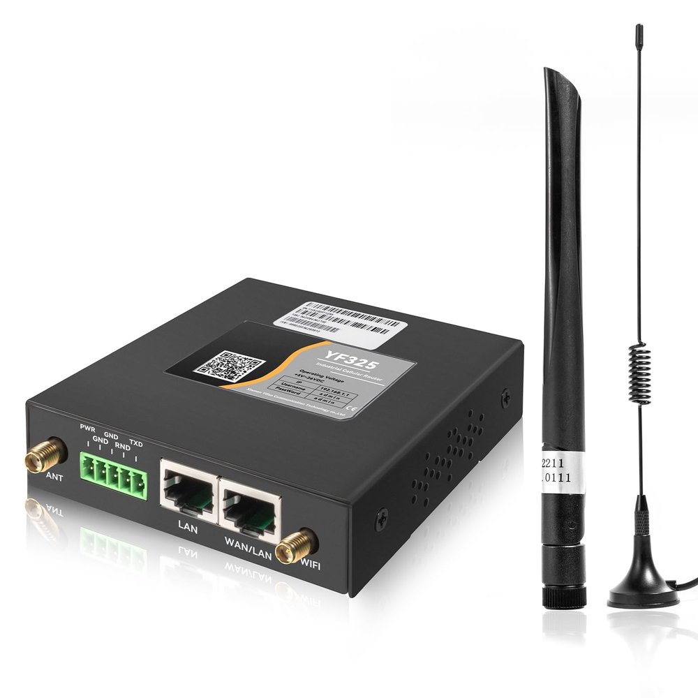 4G VPN Router, Industrial 4G LTE Router Yeacomm YF325 WiFi Modem Unlocked with Dual Sim Card Slot, RS232, External Antenna Cellular Modem in North/South America, NOT for Verizon