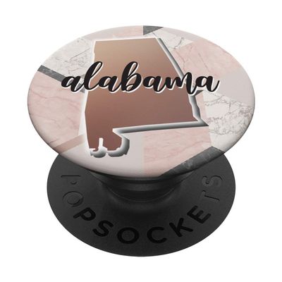 Cute Alabama Home State Rose Gold Marble Pattern Design Gift PopSockets PopGrip: Swappable Grip for Phones & Tablets