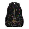 ALAZA Night Paris Eifel Tower Colorful Polka Dot Stylish Large Backpack Personalized Laptop iPad Tablet Travel School Bag with Multiple Pockets for Men Women College view 1