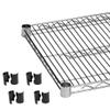 Thunder Group Chrome plated wire shelves 14" x 24" with 4 set plastic chip, comes in 2 shelves view 1