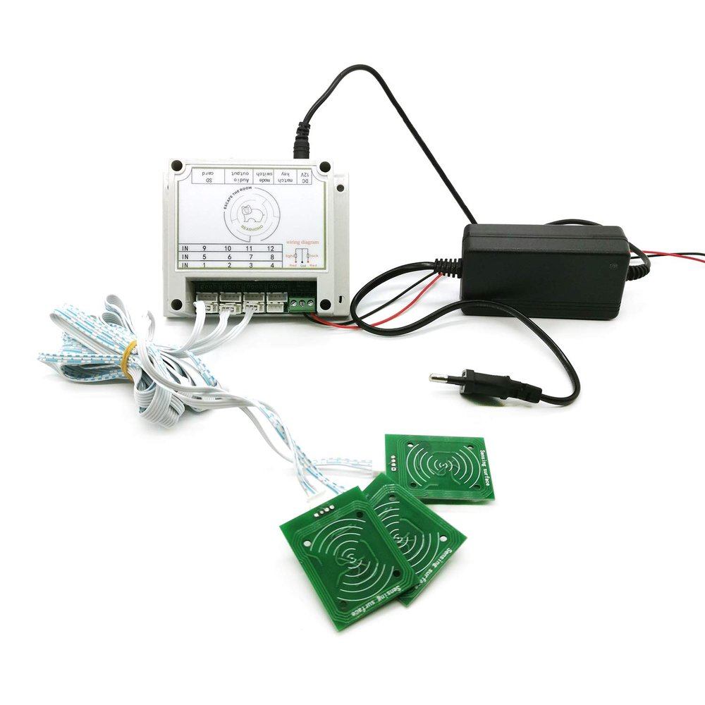 BearHoHo Room Escape Props 3 RFID Reader,3 IC Card One to One to Unlock Chamber of Secrets Game Prop (2 Sensor, no Audio)