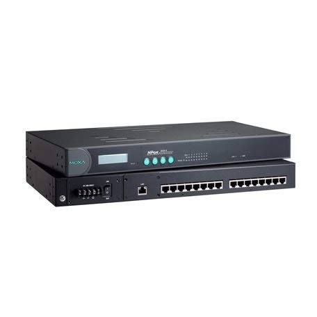 Moxa 16 Port Device Server, 10/100M Ethernet, RS-422/485, RJ-45 8pin, 15KV ESD, 100V or 240V