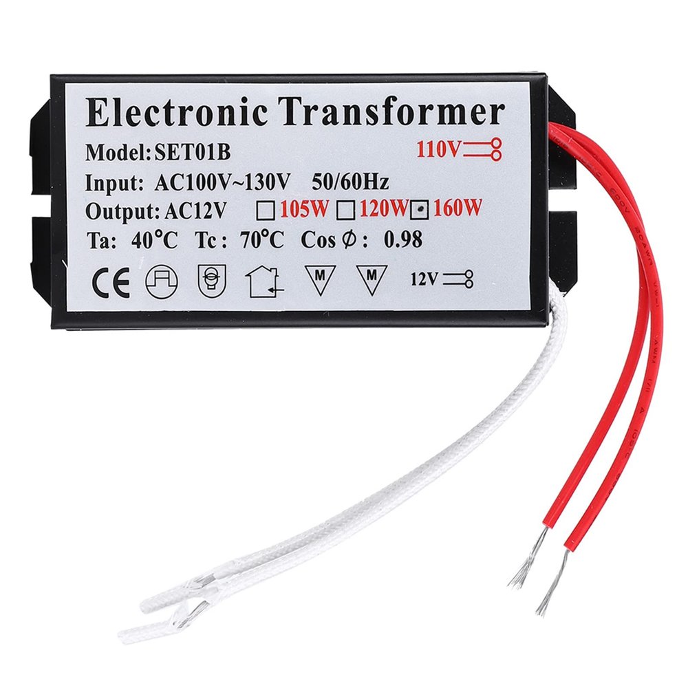 160W Electronic Transformer,AC110V to AC12V Power Supply Electronic Transformer for Halogen Lamp Beads
