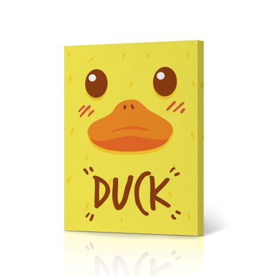Cute Duck Face and Animal Name Lettering Nursery Decor Wall Art CANVAS PRINT Baby Girl and Baby Boy Kids Room Decor Nursery Room Decor Framed Ready to Hang-%100 Handmade in the USA-22x15