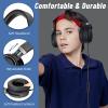 rockpapa Grade Wired Headphones with Microphone, Lightweight Foldable Stereo Bass Headphones with No-Tangle Cord & 3.5mm Jack for Adult/Kids, Laptop Tablet Airplane Chromebooks Black/Grey view 2