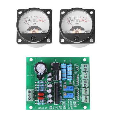 2-Pack VU Meter Panel with Driver Board, 12-15V 300mA, Warm Back Light Recording Audio Level Amplifier, Electric Energy Measuring Instruments