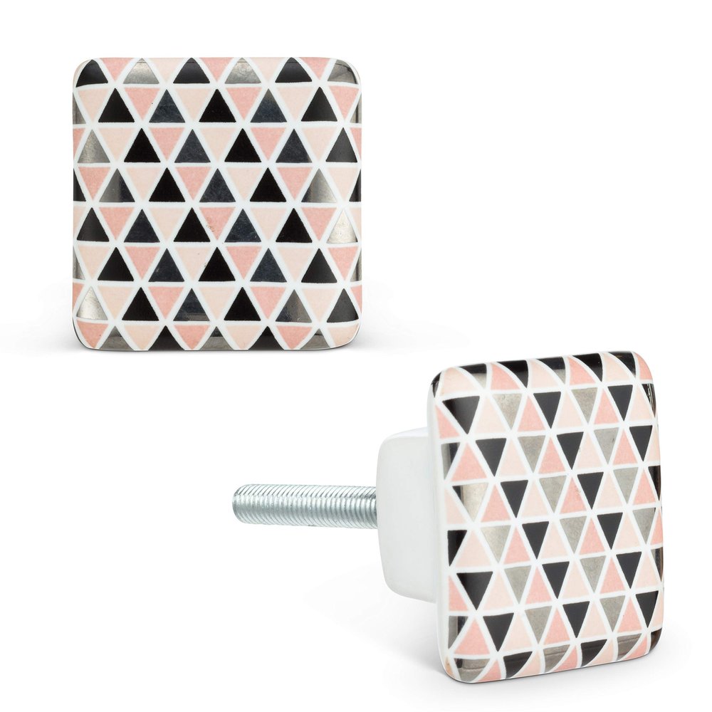 Abbott Collection Square Graphic Knob-1.3" Sq
