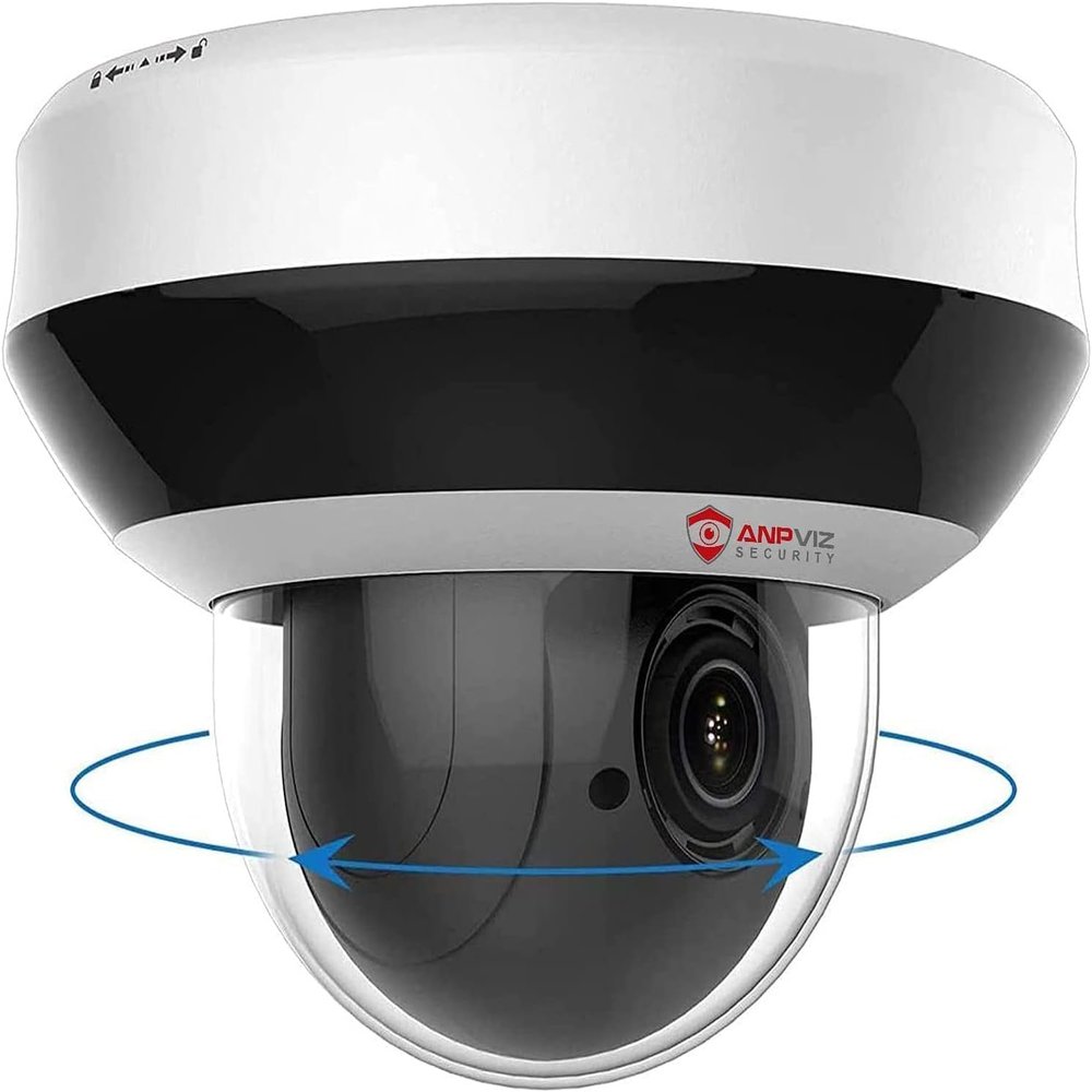Anpviz 4MP PoE PTZ IP Camera, 4X Optical Zoom, Perimeter Protection, Human Vehicle Detection, 4MP@30fps, Dome Wired Security Camera with Audio, 350 Pan 90 Tilt, Card Slot, WDR, PTZIP204WX4IR-SU