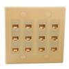 YinXiong Solid Style Ivory Color 12 Ports CAT6 RJ45 Female To Female Wall Plate view 2