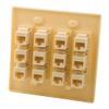 YinXiong Solid Style Ivory Color 12 Ports CAT6 RJ45 Female To Female Wall Plate view 3
