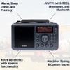 Eton Elite Field Radio with AM/FM, Shortwave, RDS, Bluetooth, Digital Tuning, Treble/Bass Control, 50 Memory Stations, External Antenna, Rich LCD Display, Retro Tabletop Design view 4