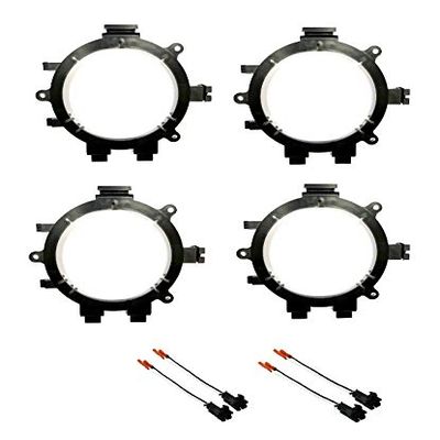2 Pair 5 1/4" 6" 6.5" Car Speaker Install Adapter Mount Bracket Plates w'Speaker Wire Connectors Made for Some Chevrolet GMC: 1999-2006 Silverado/Sierra, 1995-2006 Suburban/Tahoe/Yukon and More