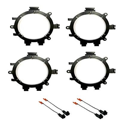 2 Pair 5 1/4" 6" 6.5" Car Speaker Install Adapter Mount Bracket Plates w'Speaker Wire Connectors Made for Some Chevrolet GMC: 1999-2006 Silverado/Sierra, 1995-2006 Suburban/Tahoe/Yukon and More