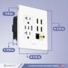 BASEPORT Premium HDMI Outlet Wall Plate with 36W USB Receptacle 1 USB-A 2 USB-C, Duplex 20 Amp Outlets, 4 HDMI, Coax Keystone, Cat6 Rj45 Ethernet Wall Plate, Double Gang, White view 2