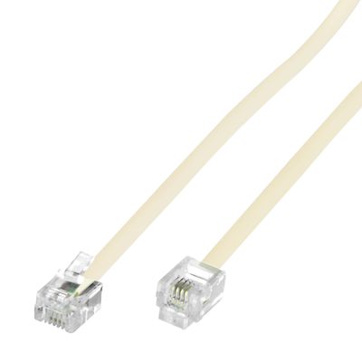Conext Link RJ11 6P4C Modular Telephone Extension Cable Phone Cord Line Wire (7 Feet, Beige) 33201