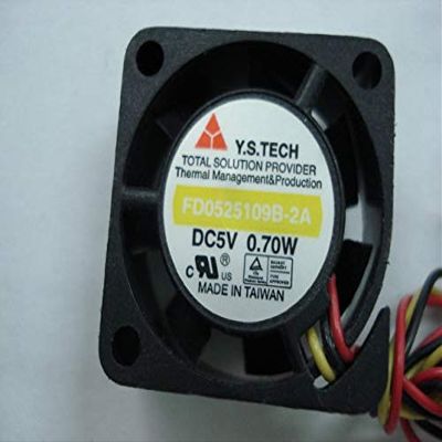 25x25x10mm FD0525109B-2A DC5V 0.7W 3Wire 25mm Cooling Fan