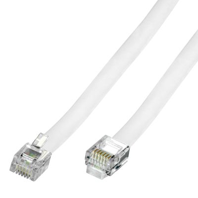 Conext Link 7 FT feet RJ11 6P6C Modular Telephone Extension Cable Phone Cord Line Wire (White) 33225