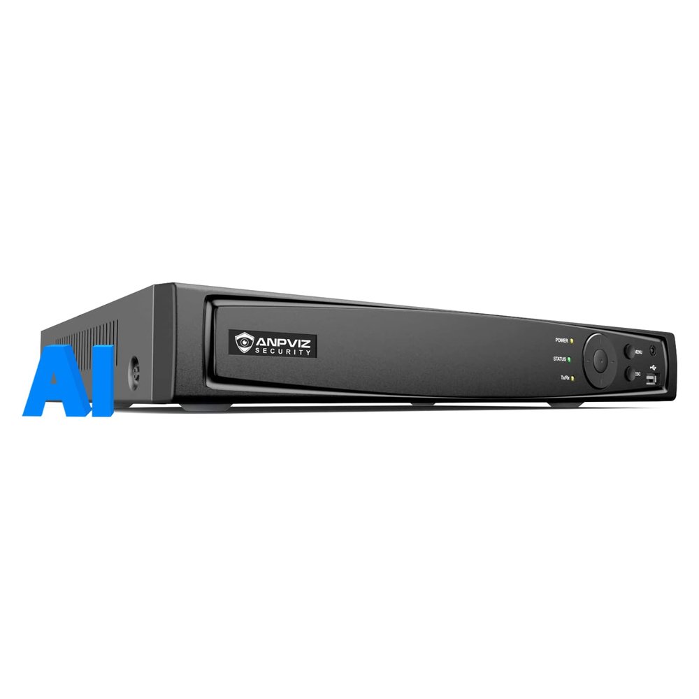 Anpviz AI 12MP 8CH POE NVR (12MP/8MP/6MP/5MP/4MP/3MP/1080P) Smart AI POE Network Video Recorder - Supports up to 8 x 12MP POE Cameras, 8-Channel Power Over Ethernet (Not Included HDD) NVR7608Q1-8P-A