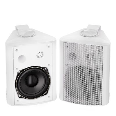 Herdio 5.25 Inch 300 Watts Indoor Outdoor Bluetooth Speakers Waterproof Wall Mount Speakers Wired System All Weather Resistant for Patio Porch Home Theater Backyard(White)