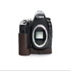 5D Mark IV Camera Case, BolinUS Handmade Genuine Real Leather Half Camera Case Bag Cover for Canon Eos 5D Mark IV Camera Bottom Opening Version + Hand Strap (Coffee) view 1