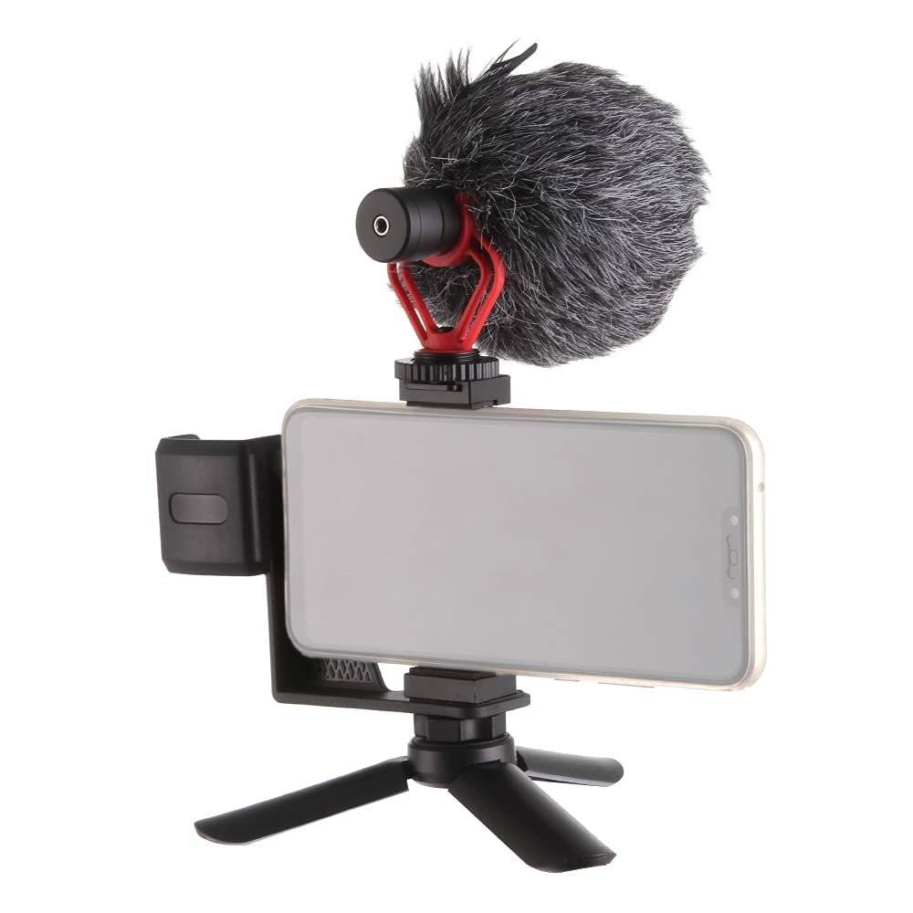FocusFoto Video Cage Handle Rig + Mini Tripod Kit for Smart Phone