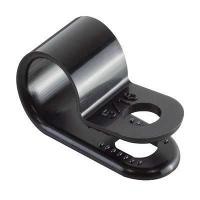 GTSE Black Nylon Plastic Cable Clamps, 5/16" Screw Mounts for Cable, Rope, Tube Management, 100 Pack