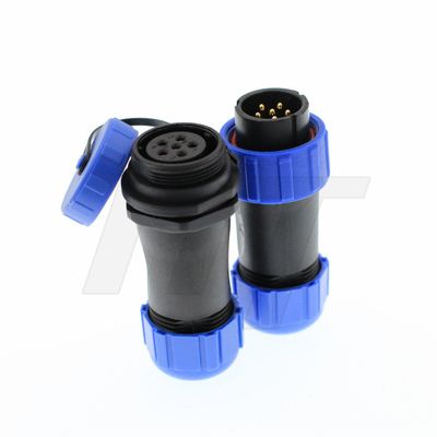 HangTon HE17 6 Pin Connector Plastic Circular Cable in-line Male Female Waterproof Aviation Outdoor LED Lighting Plug Socket (10 Set)